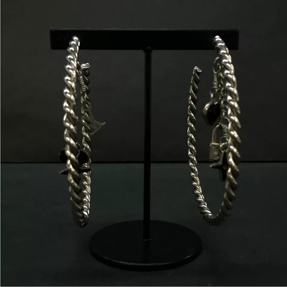 Louis Vuitton Creole Sweet Monogram Silver Tone Pierced Earring - Picture 2 of 8